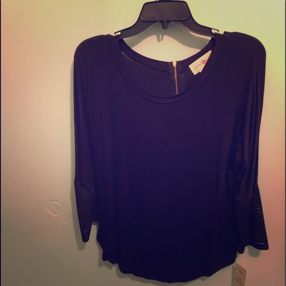 Wishful Park Black Top with Zippered Back